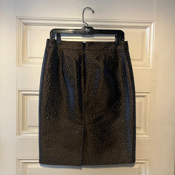 J Crew Cocoa Brown Jacquard Skirt Size 4 - Picture 4 of 5